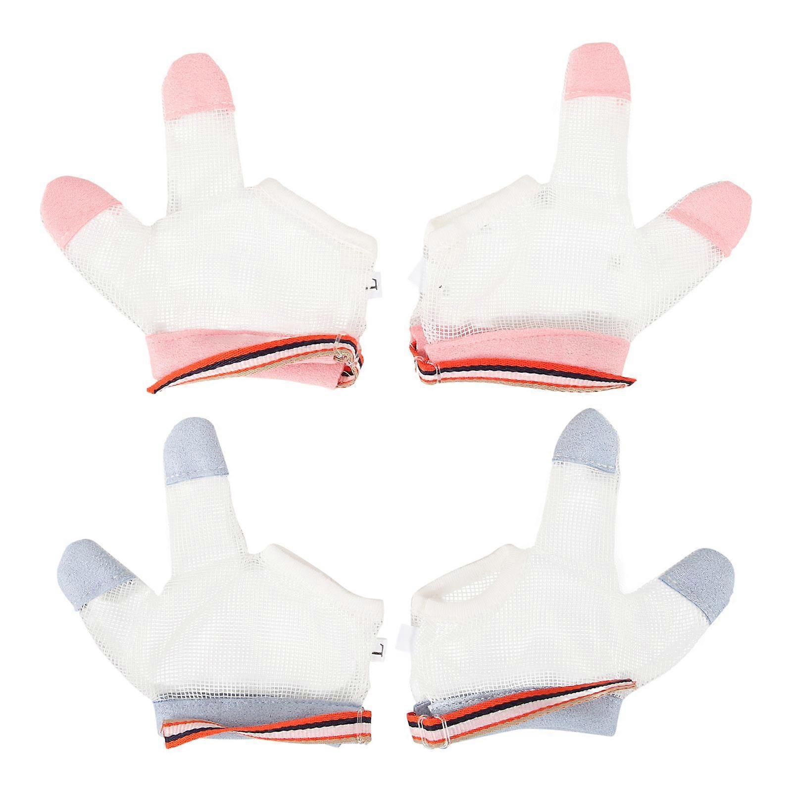 2 Pairs Baby Protective Hand Gloves Baby Eating Hand Rectifiers (Assorted Color)