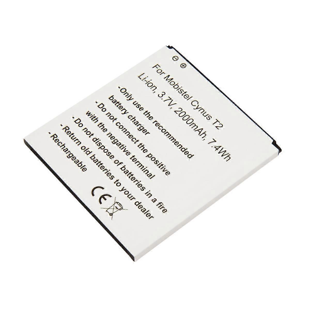 Replacement Battery for Mobistel Cynus T2 3.7V 2000mAh Li-ion, White