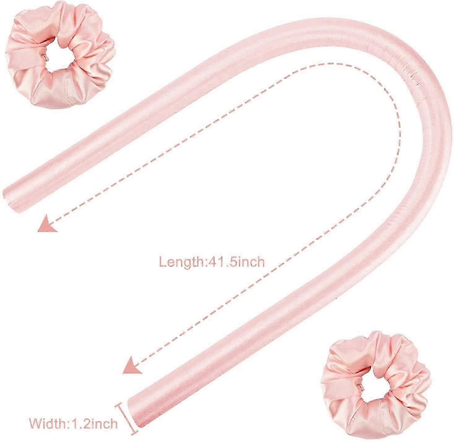 No Heat Curling Headband with Clips for Lazy Natural Soft Waves DIY Styling Tool (Pink)
