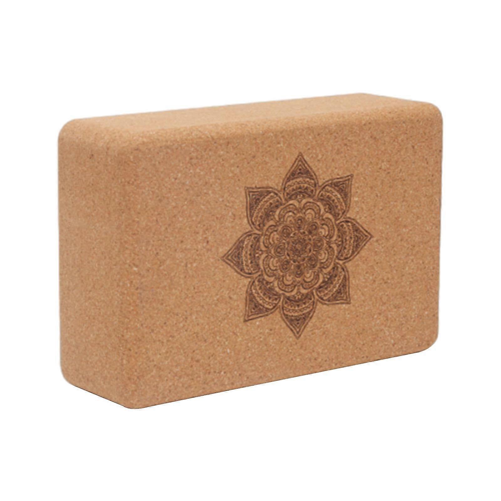 Cork Yoga Block 22.5 X 15 X 7.5 Cm, Soft Yoga Prop for Home Gym, Meditation, Stretching