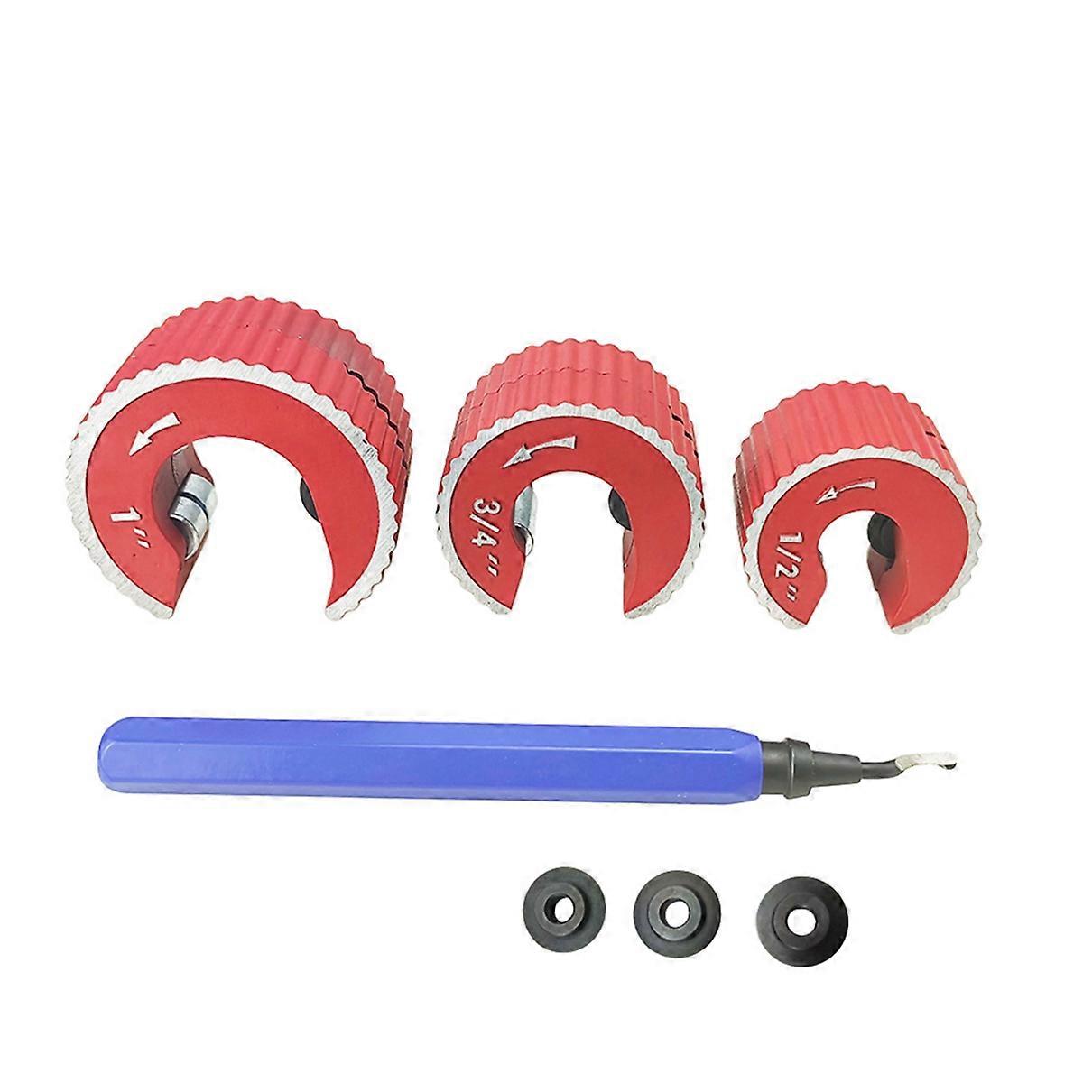 Copper Tubing Cutter Set Copper Pipe Cutter Tool,Include 3pcs 1/2-1in.Cutters,1pc Trimming Knife,3