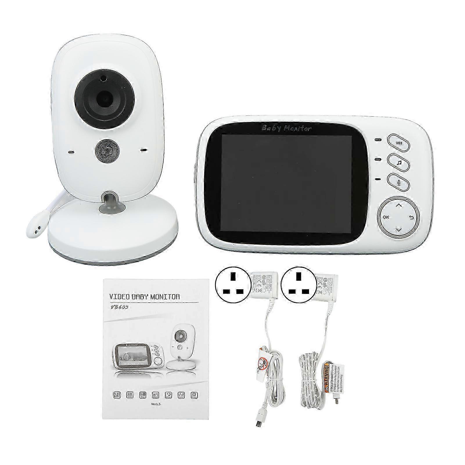 3.2in Wireless WiFi Baby Monitor with Two Way Talk, Night Vision, Temperature Monitoring and Lullabies