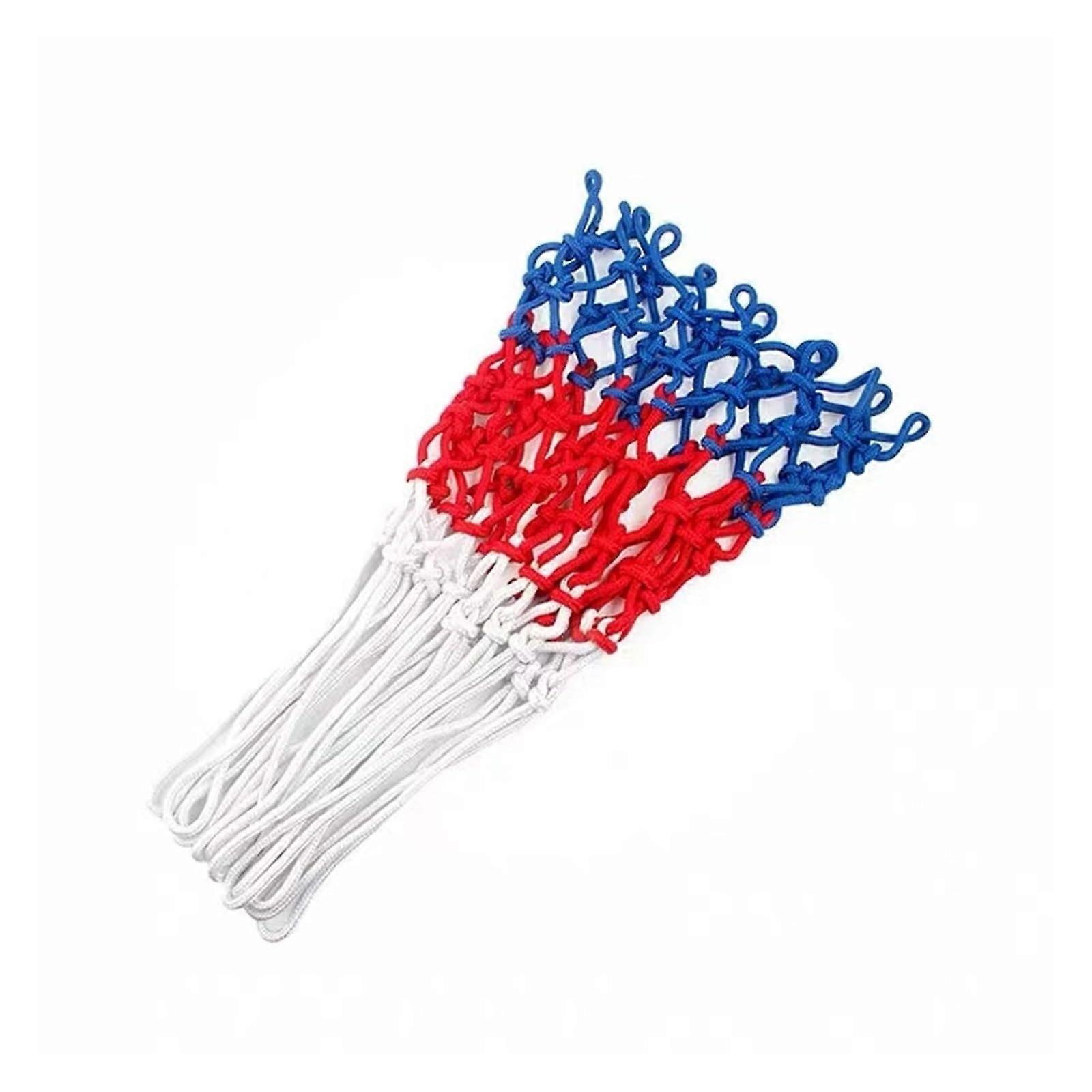 Standard Basketball Net, Tri-Color Red White Blue 5mm Thick 50cm Basketball Hoop Replacement Net 1 Piece