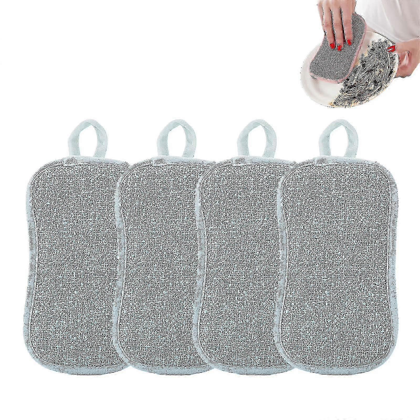 Double Sided Kitchen Cleaning Magic Sponge, Non-scratch Microfiber Sponge, Reusable Scouring Pad for Certain Brands