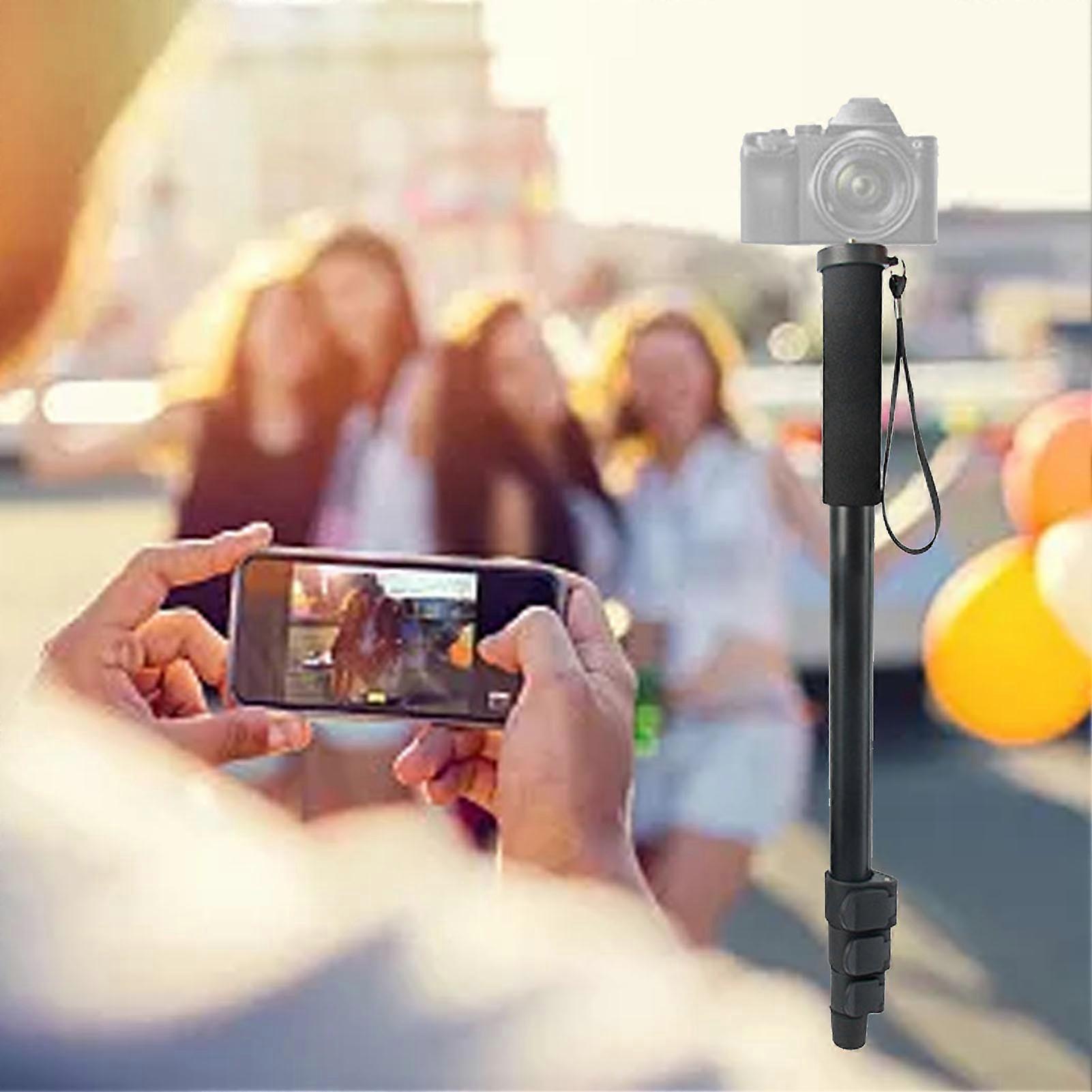 SLR Camera Monopod Aluminum Alloy 4 Section Telescopic Extension Rod for Microphone Photography 