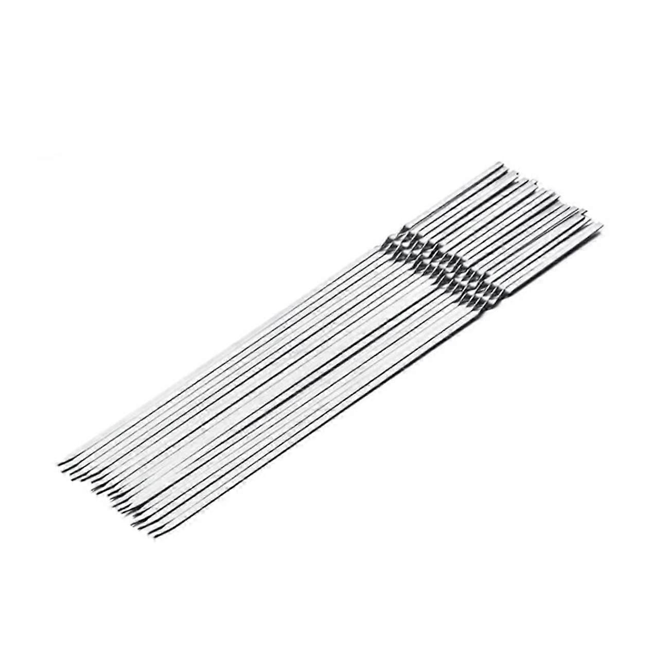 Stainless Steel Barbecue Skewers Set of 10, Rustproof Reusable BBQ Skewers for Meat and Vegetables, Durable Outdoor Grilling Tools