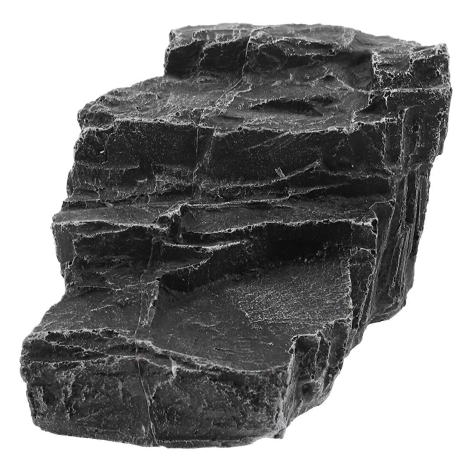 Turtle Basking Platform Grey for Pet with Resin Finish and Natural Habitat Feel