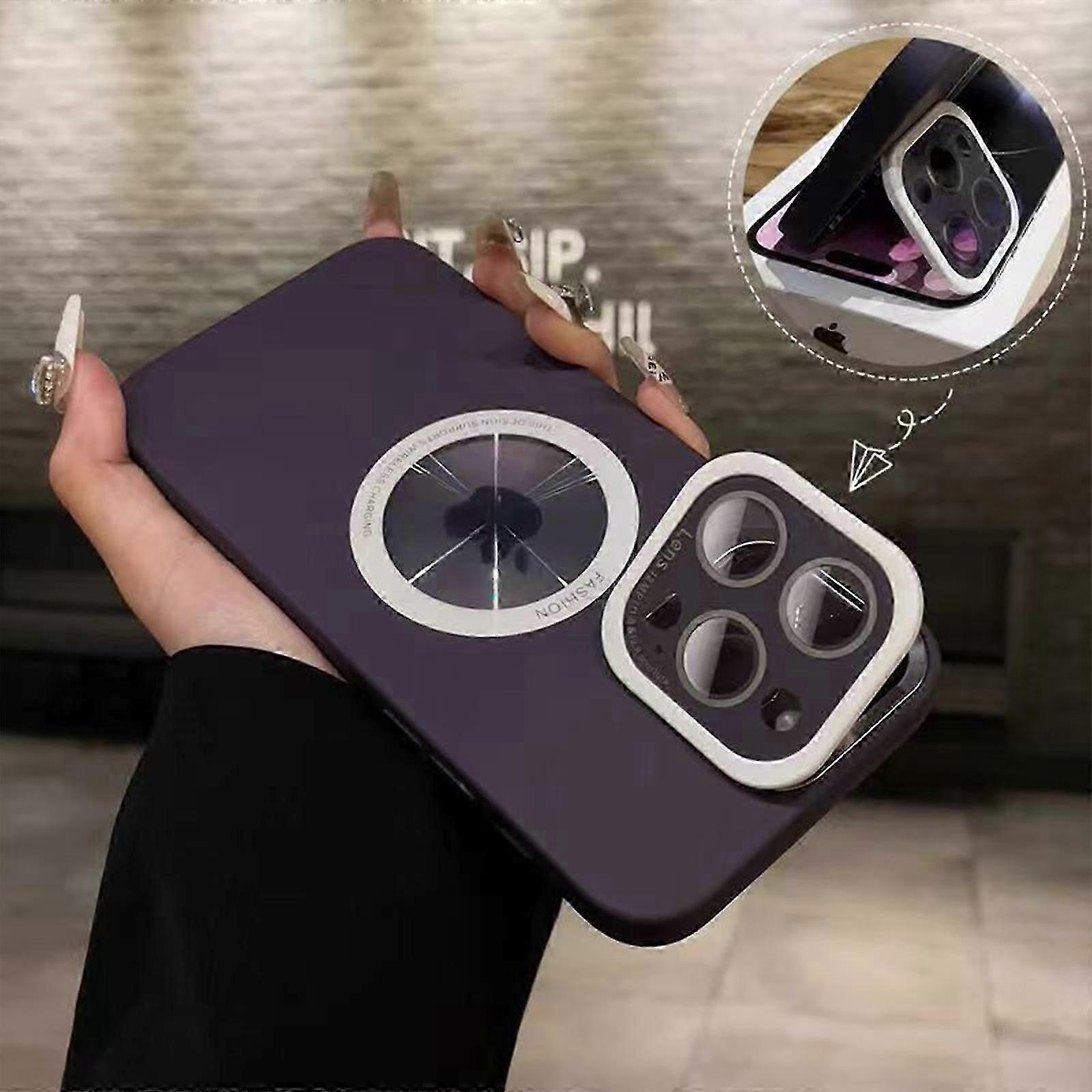 Magnetic Case for iPhone 15 Pro Max/ 15 Ultra Case Camera Stand Compatible with Magsafe Camera Lens Protector Phone Case