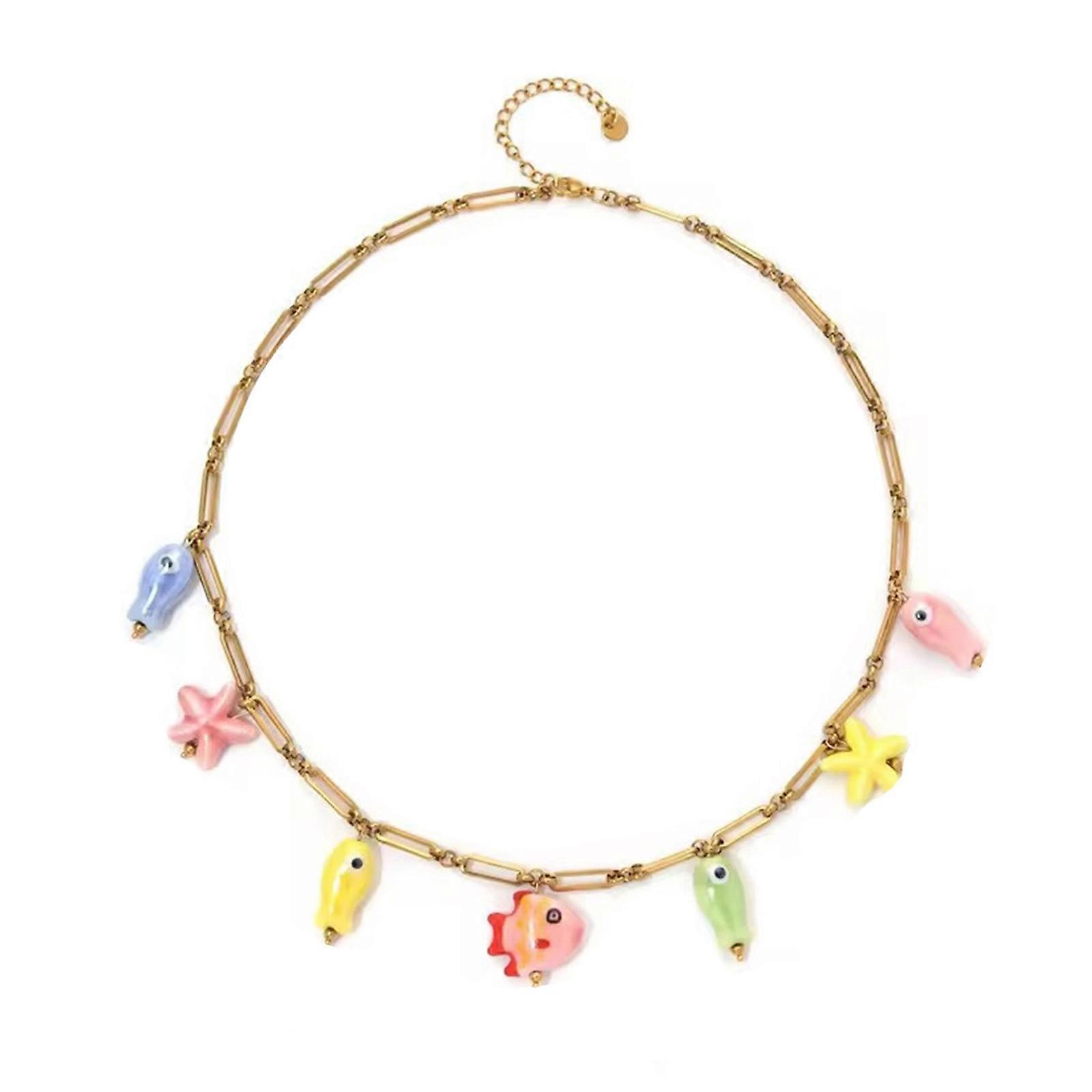 Fashionable Oceanics Styles Jewelry Accessory With Handcraft Fish and Starfish Designs Adjustable Chain Daily Wear