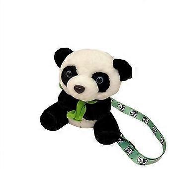 Cartoon cute panda bamboo shoulder crossbody bag plush toy panda bag