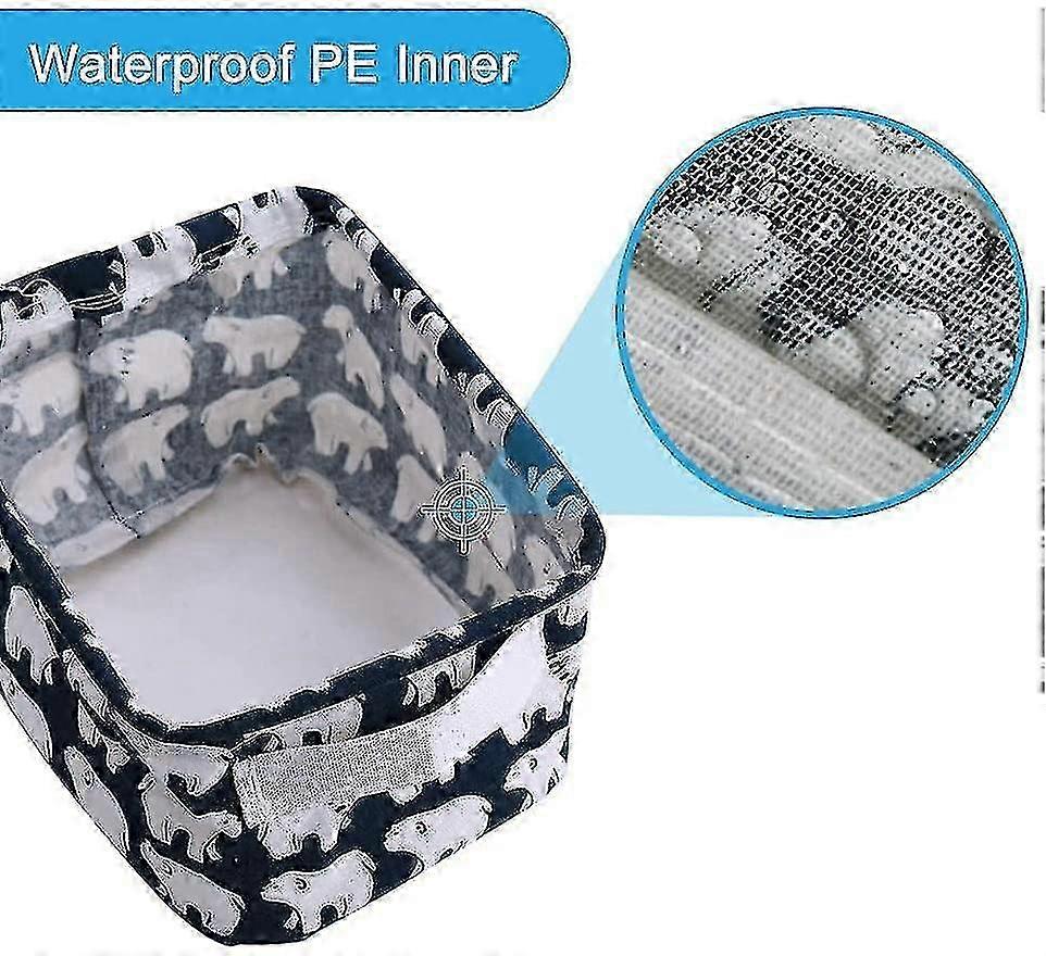 4-Pack Fabric Storage Baskets, Foldable Waterproof, with Handles, for Kids/Home