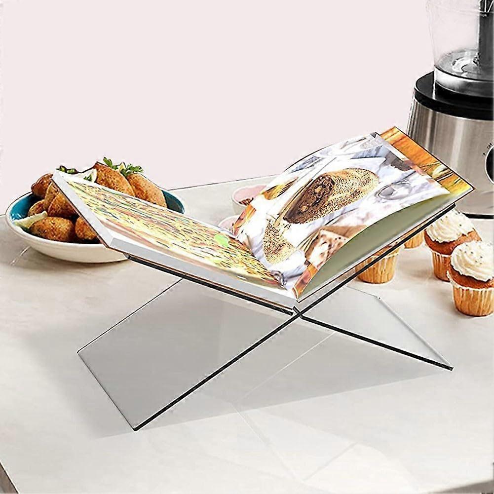 Acrylic Desk Book Stand X Type Magazine Rack for Elegant Organization at Home or Office (Small)