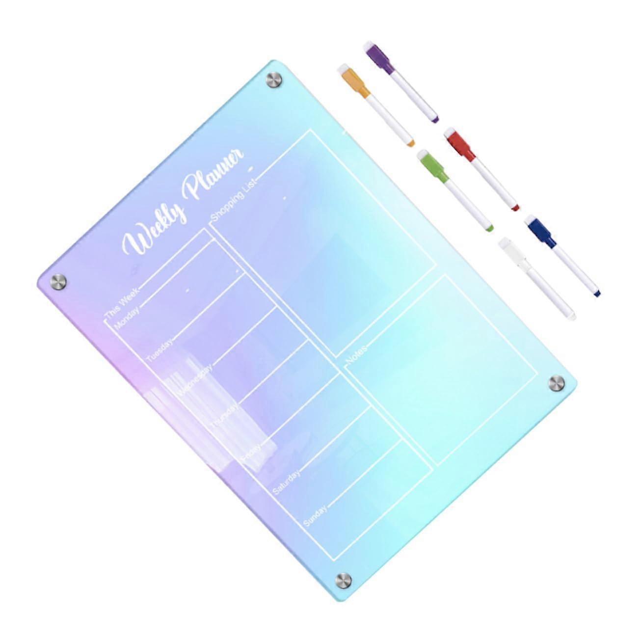 Magnetic Fridge Whiteboard Dry Erase Weekly Planner Acrylic 29.70X21.00X0.30CM