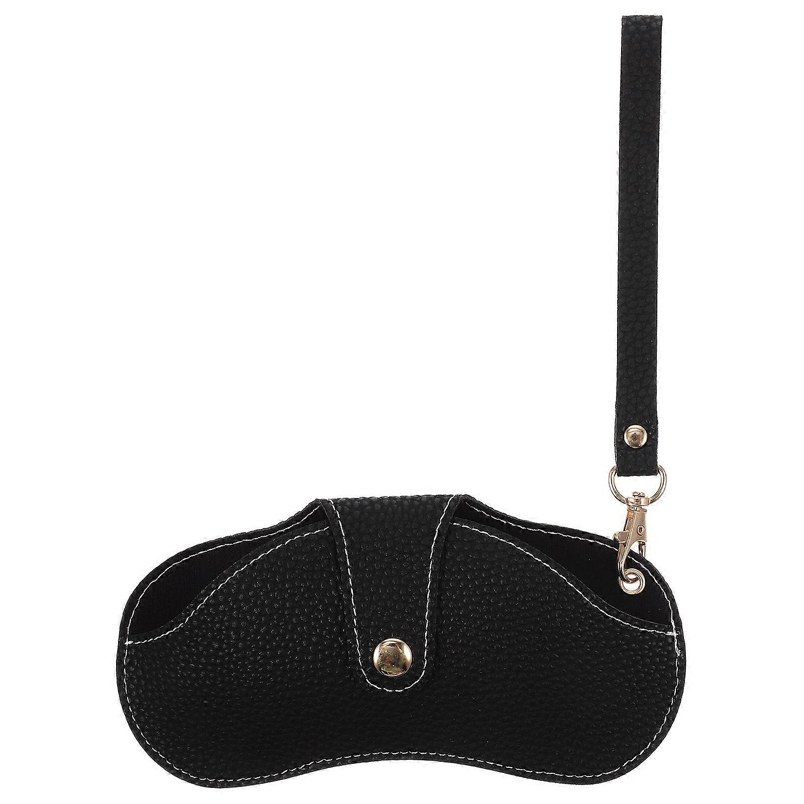 Glasses Case Protective Rectangular Black 18.5x10x3cm Portable Hanging Closure 1Set