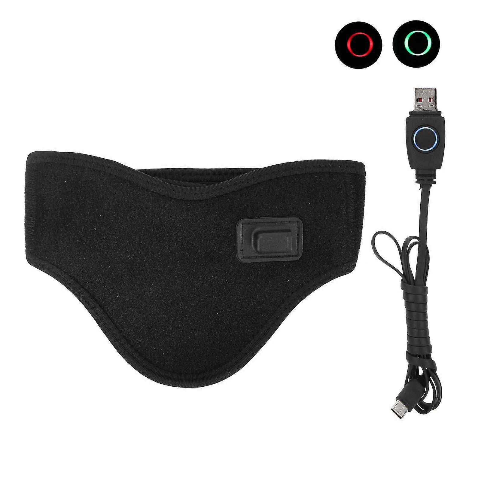 עטיפת צוואר מחוממת להקל על כאבי צוואר חימום טיפול מתכוונן USB צווארון צוואר רחם מחומם BlackYMMR)