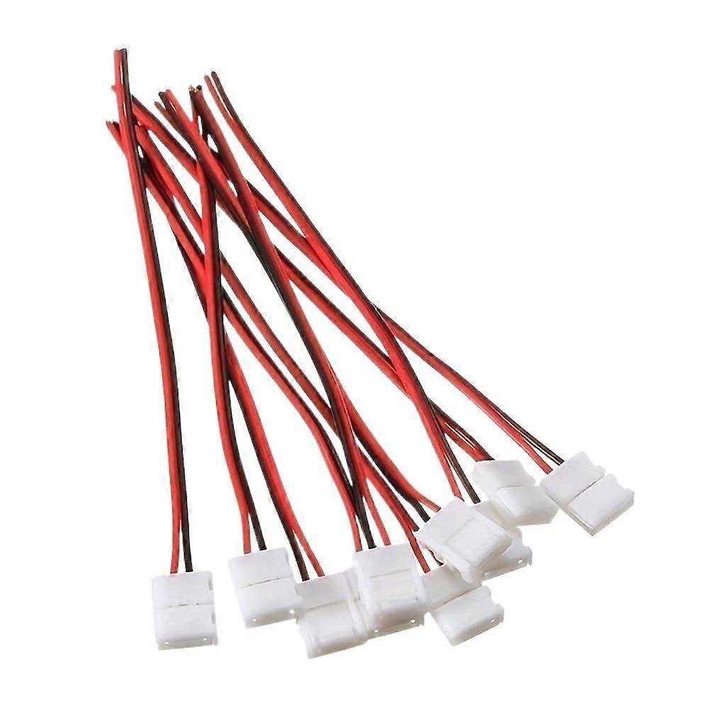10pcs PCB Connector Cable for 3528 Plain 2 Pin Wire Butt Connectors No Weld Strip Terminals One Color