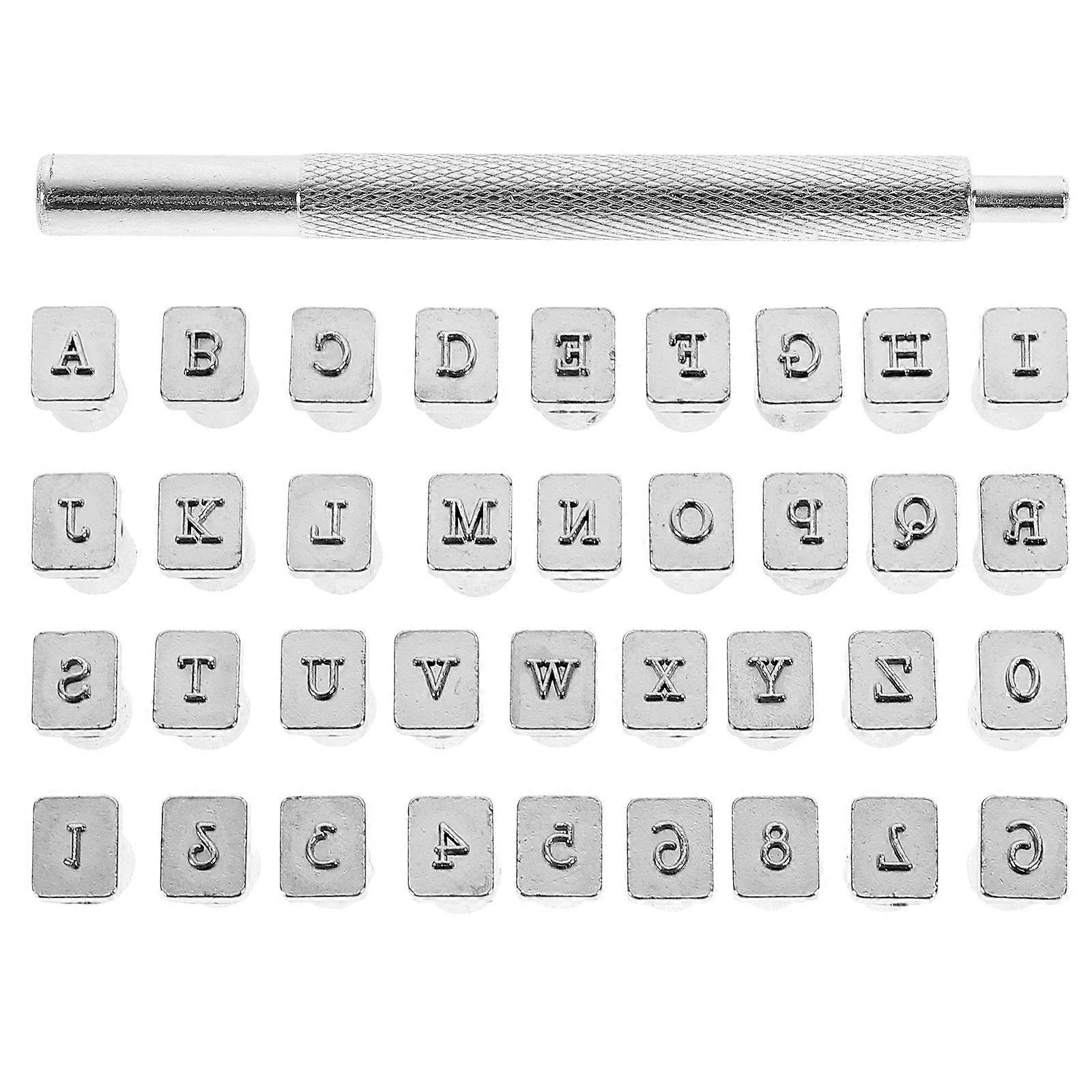 Stamping Tool Set Alloy Stamping Tools For Leather Craft Making Shoes Bags Belts Wallets 3.5mm Engraving 36Pcs
