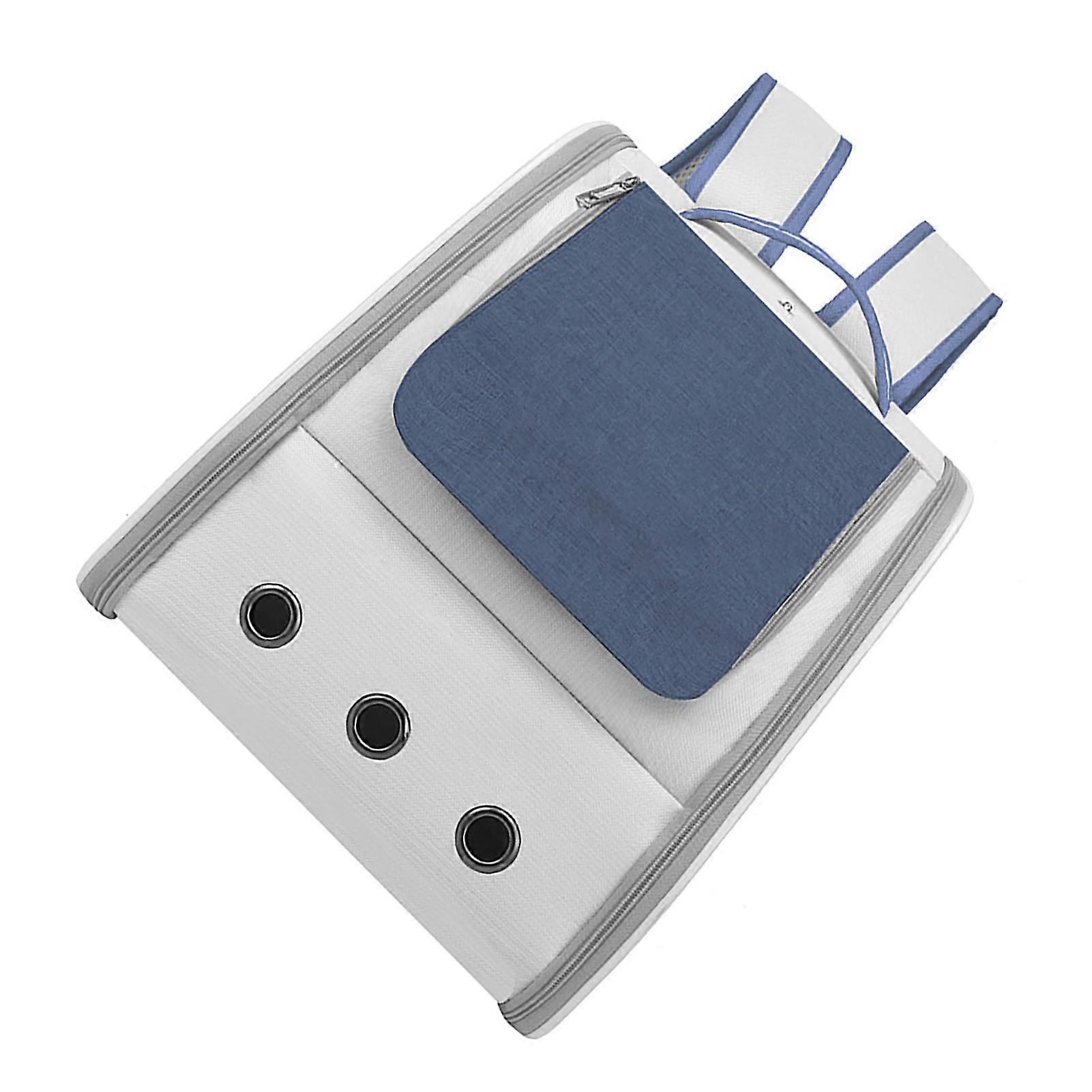 Cat Carrying Backpack Breathable Large Window Portable Pet Travel Carrier Bag with Handle for Puppy Blue 