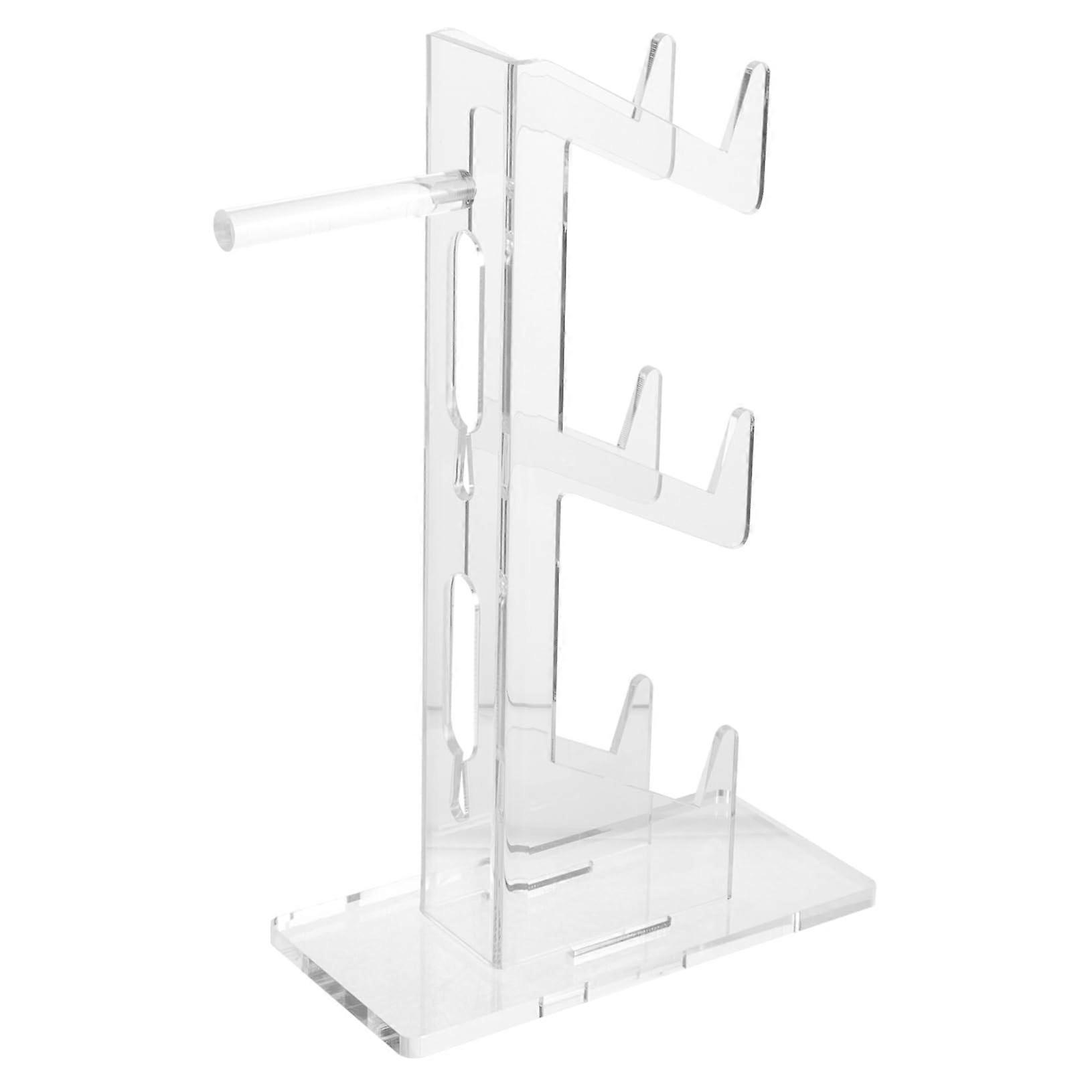 3-Layer Acrylic Game Controller Display Stand for Desktop - Clear Office Desk Accessories, Gamer Monitor Support Frame