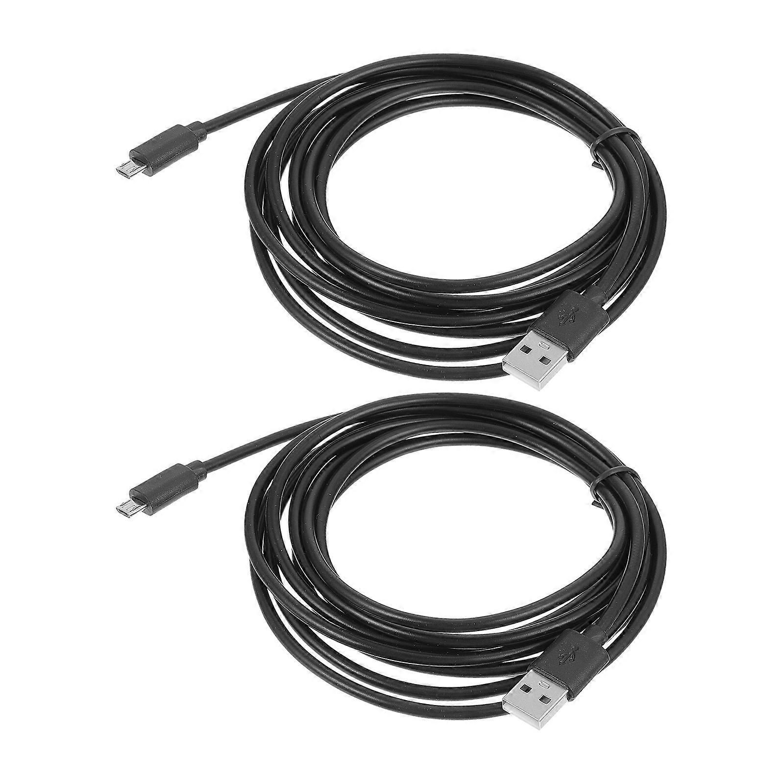 Data Cables Charging Cable Compatible for Game Machine Universal 2.0 USB Interface 300CM Black Copper Core 2Pcs