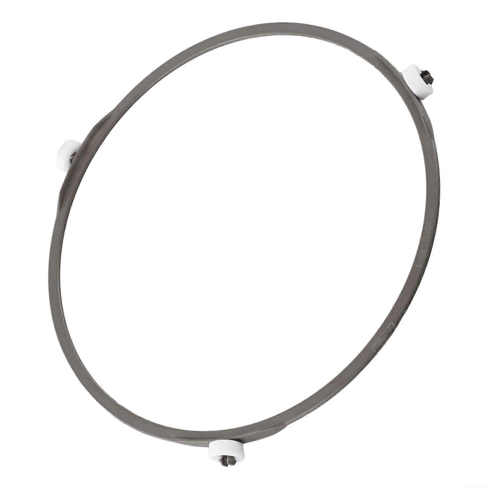 Rotating glass turntable for microwave, swivel ring stand, compatible with most microwaves, 17.8 cm outer diameter, 3wheel design.