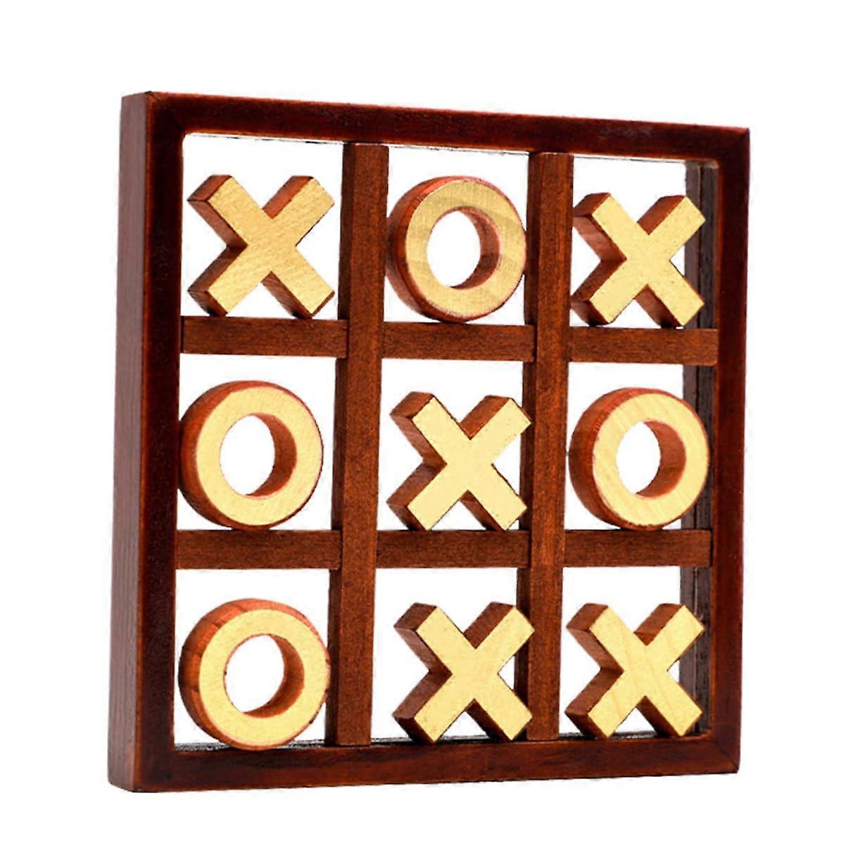 1 Set Wooden Toy Chess Game for Educational Xo Chess Game Logical Thinking Game with Wooden Chess Figures Funny for Boys