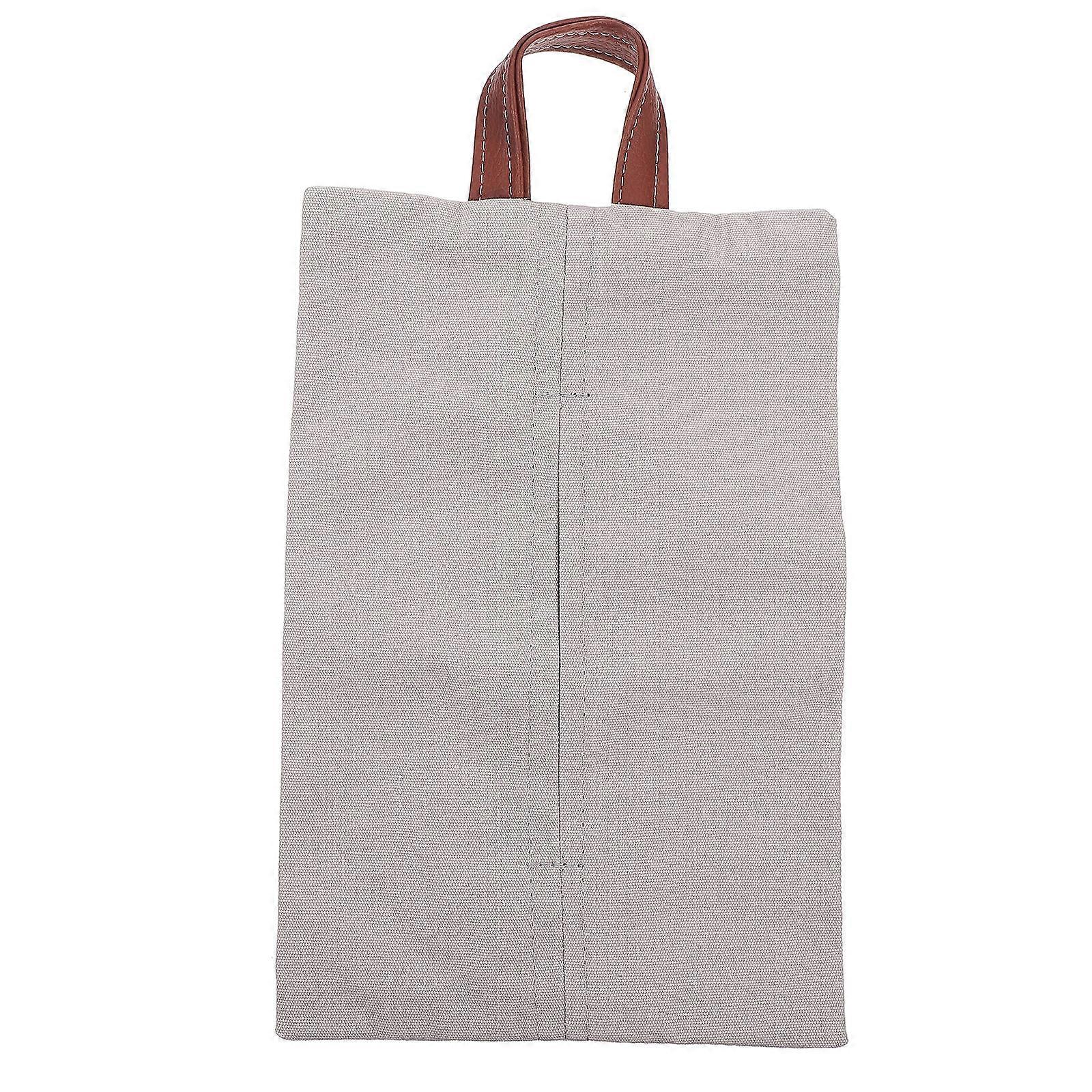 Car Use Tissue Holder Made of Cotton Linen Grey Color for Home Use Simple Design Easy to Install