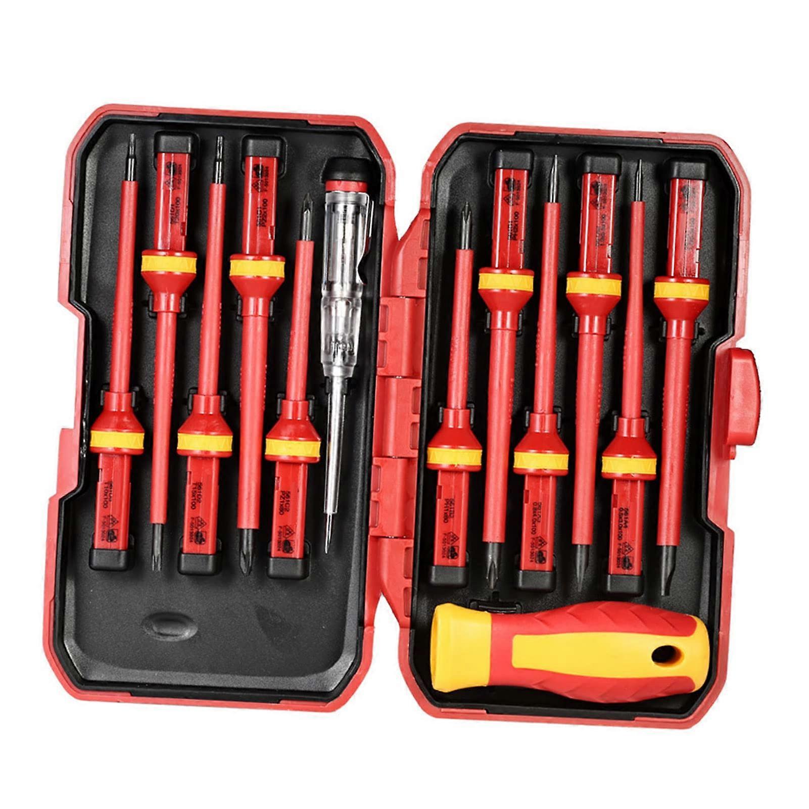 13pcs 1000V Interchangeable Screwdrivers Insulated Set Tools for Electricians Torx Low Torz Phillips