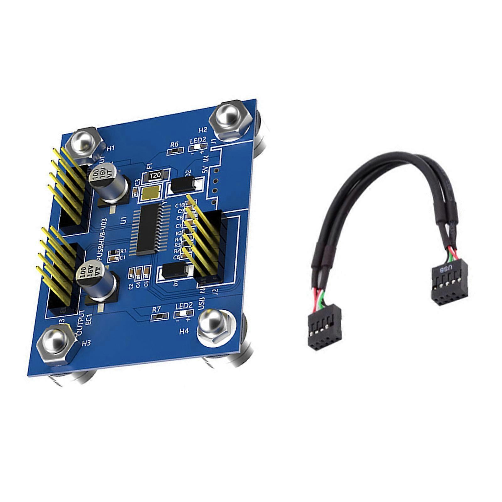 1 to 2 USB 2.0 9Pin Converter Adapter Double Channel Signal Stability For Color Fan WiFi Cards PC Hardware Expansion Multicolor