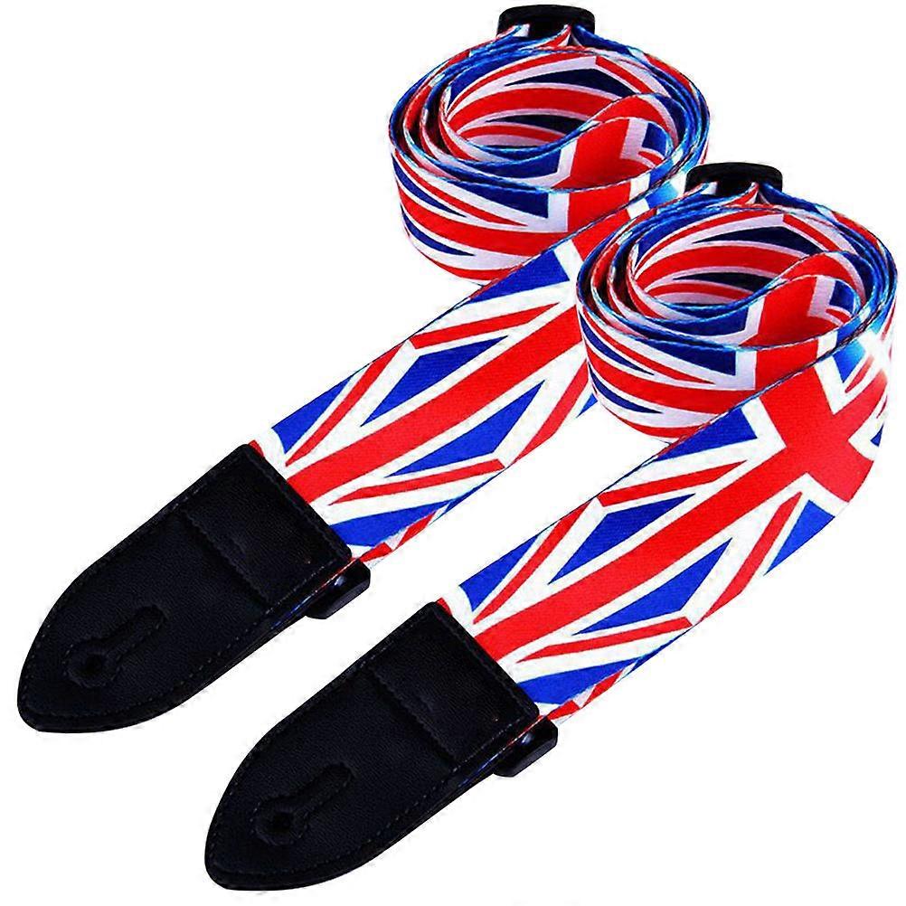 Practical Guitar Strap with UK Flag Design for Comfortable Performance Multi Color 2pcs Adjustable