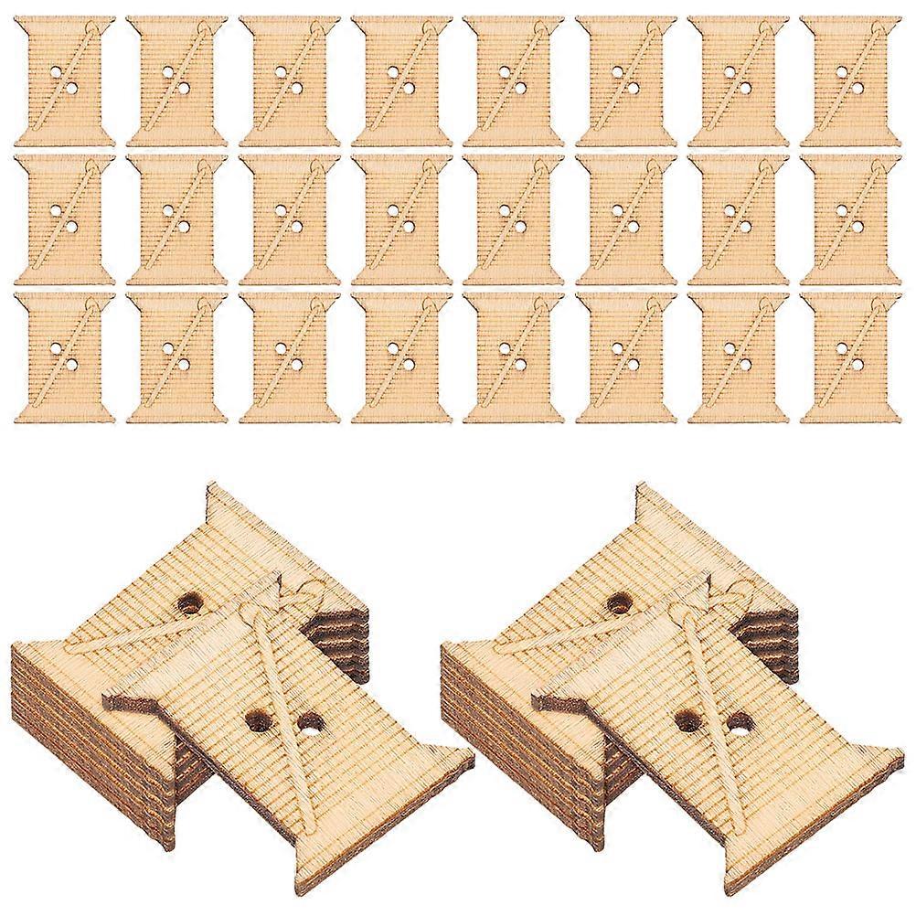 100pcs Wooden Thread Organizers Winding Boards Bobbins Plates for Sewing Embroidery Cross Stitch Craft