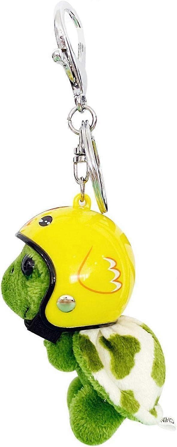 Green Plush Turtle Key Ring - Cute Stuffed Tortoise Pendant, Decorative Cartoon Keychain for Home, Small Plush Accessory