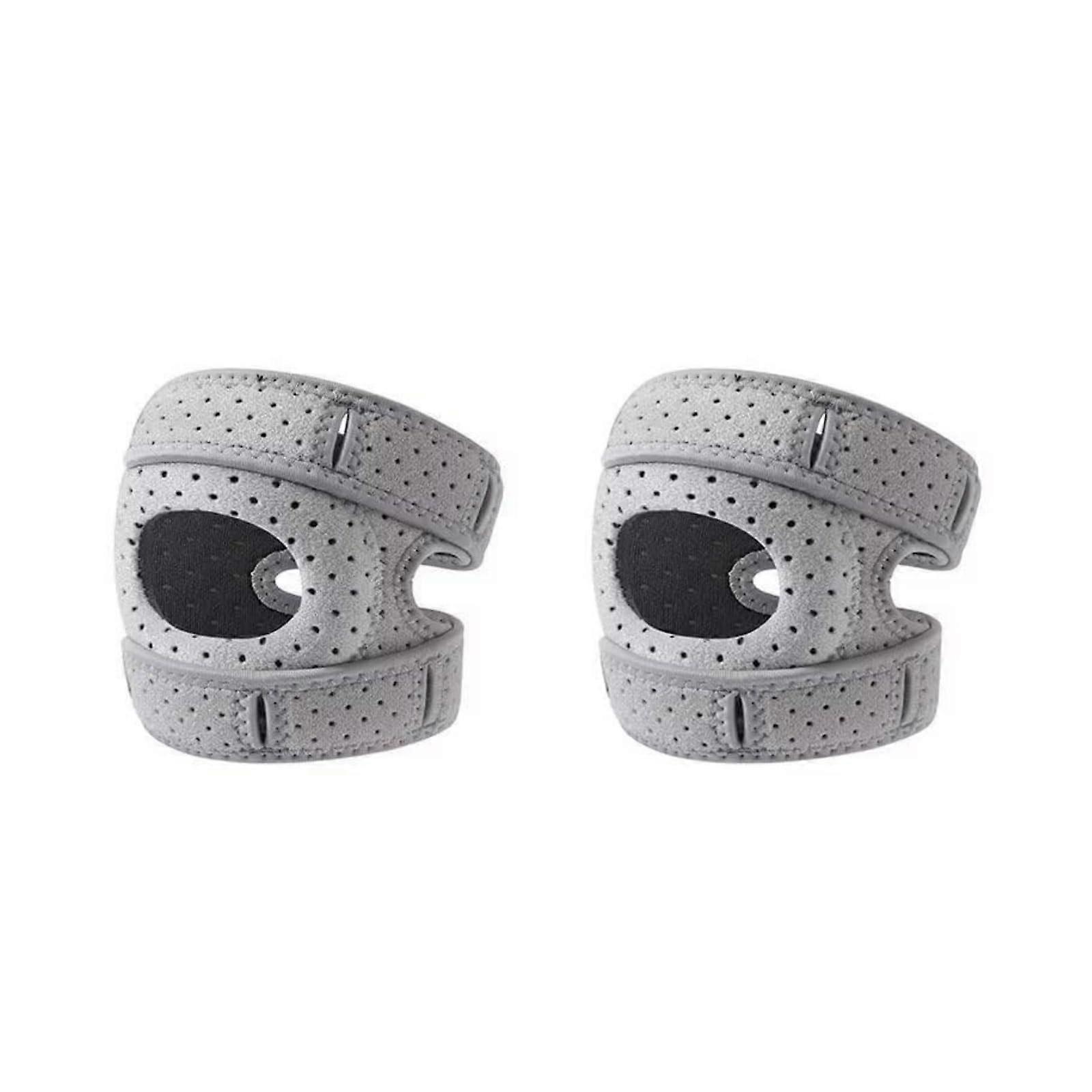 Wellness Knee Brace Set, Adjustable Compression Support for Pain Relief, Breathable Knee Protector, Grey, 2PCS, XS