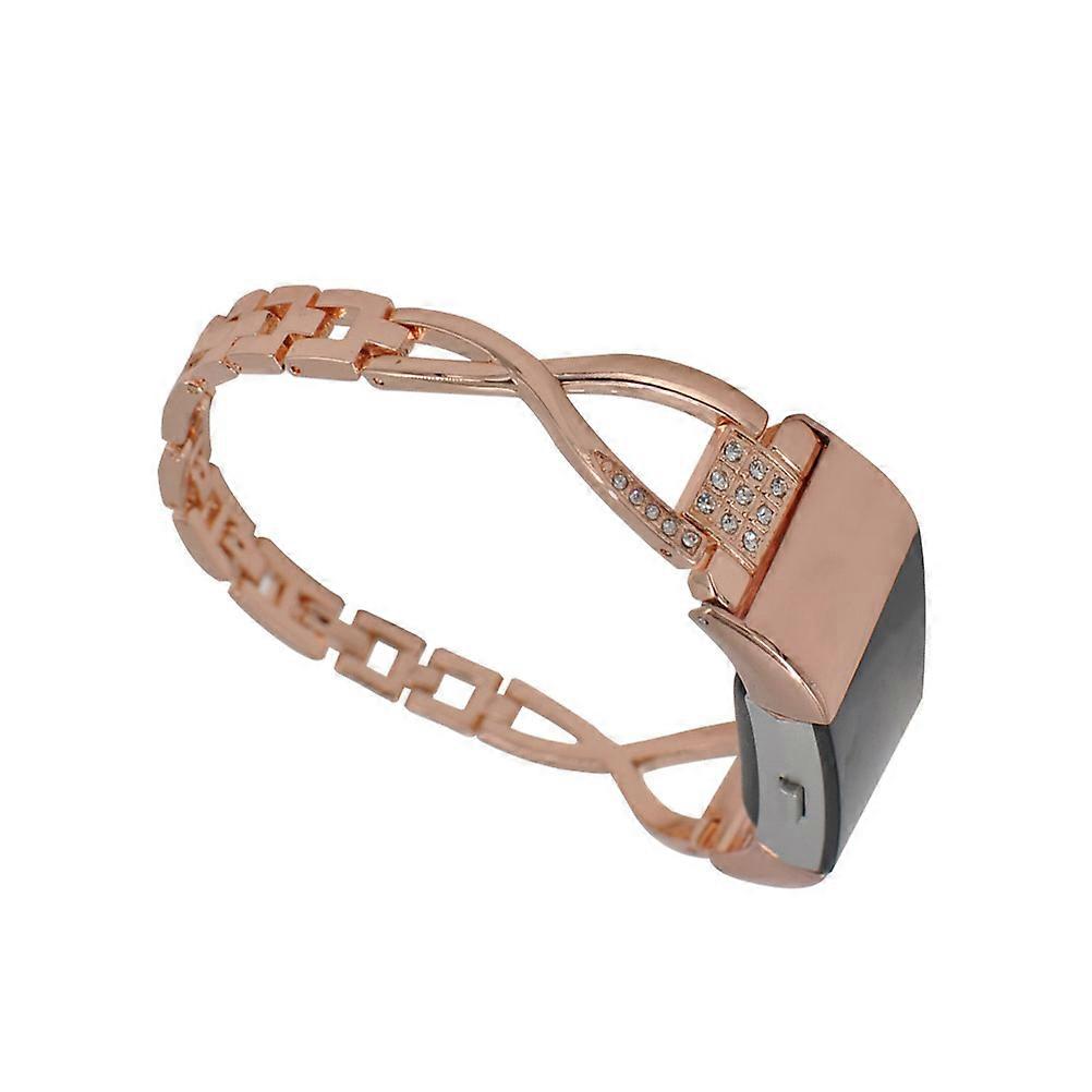Watches For Men Metal Watch Strap X Shape Alloy Material Ideal For Gifting Rose .9×0.8×0.1in Replacement For Damaged Band 1Set
