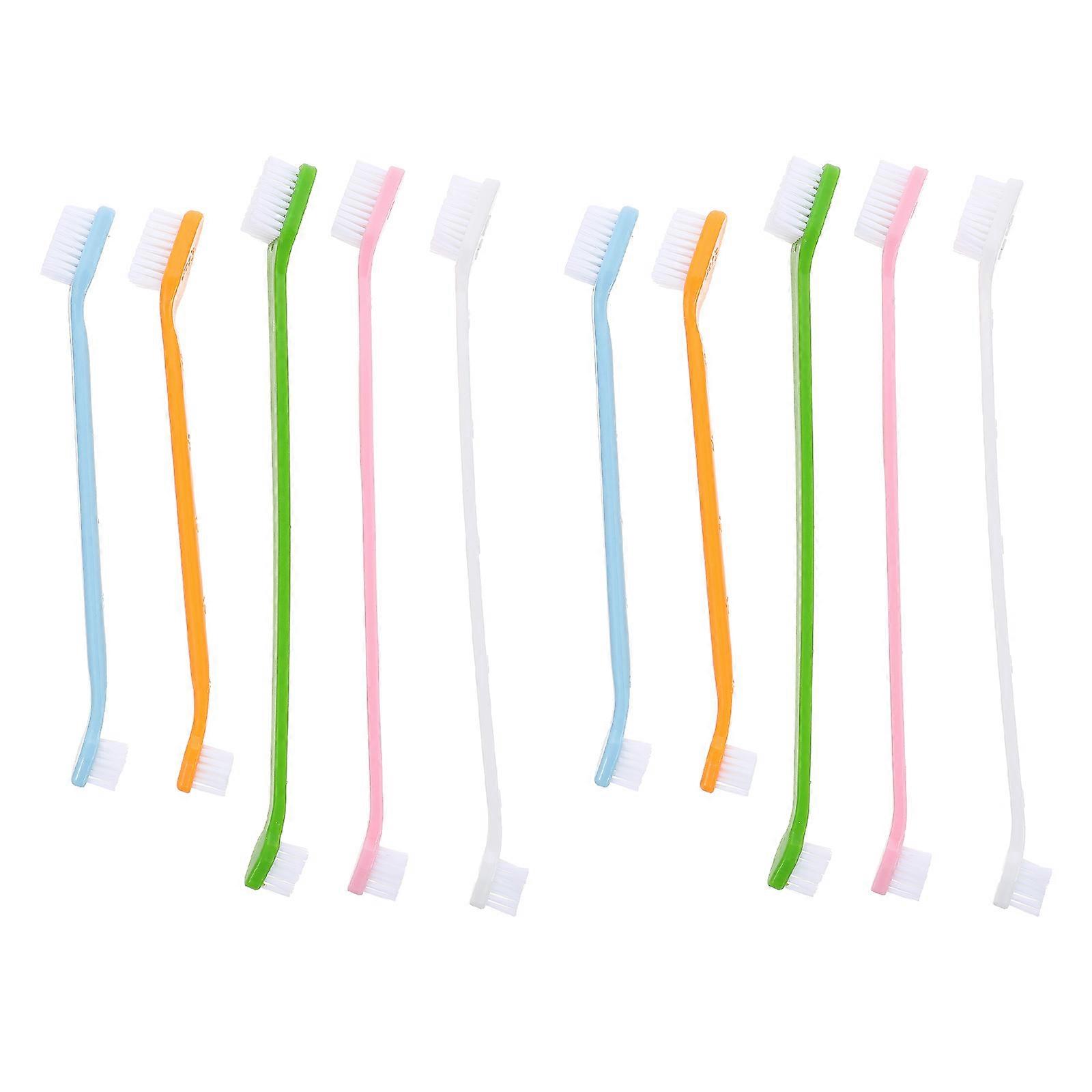 10 Pack Small & Large Head Pet Toothbrush with Nylon Bristles for Puppy Oral Care – Comfortable, Gum Disease Prevention
