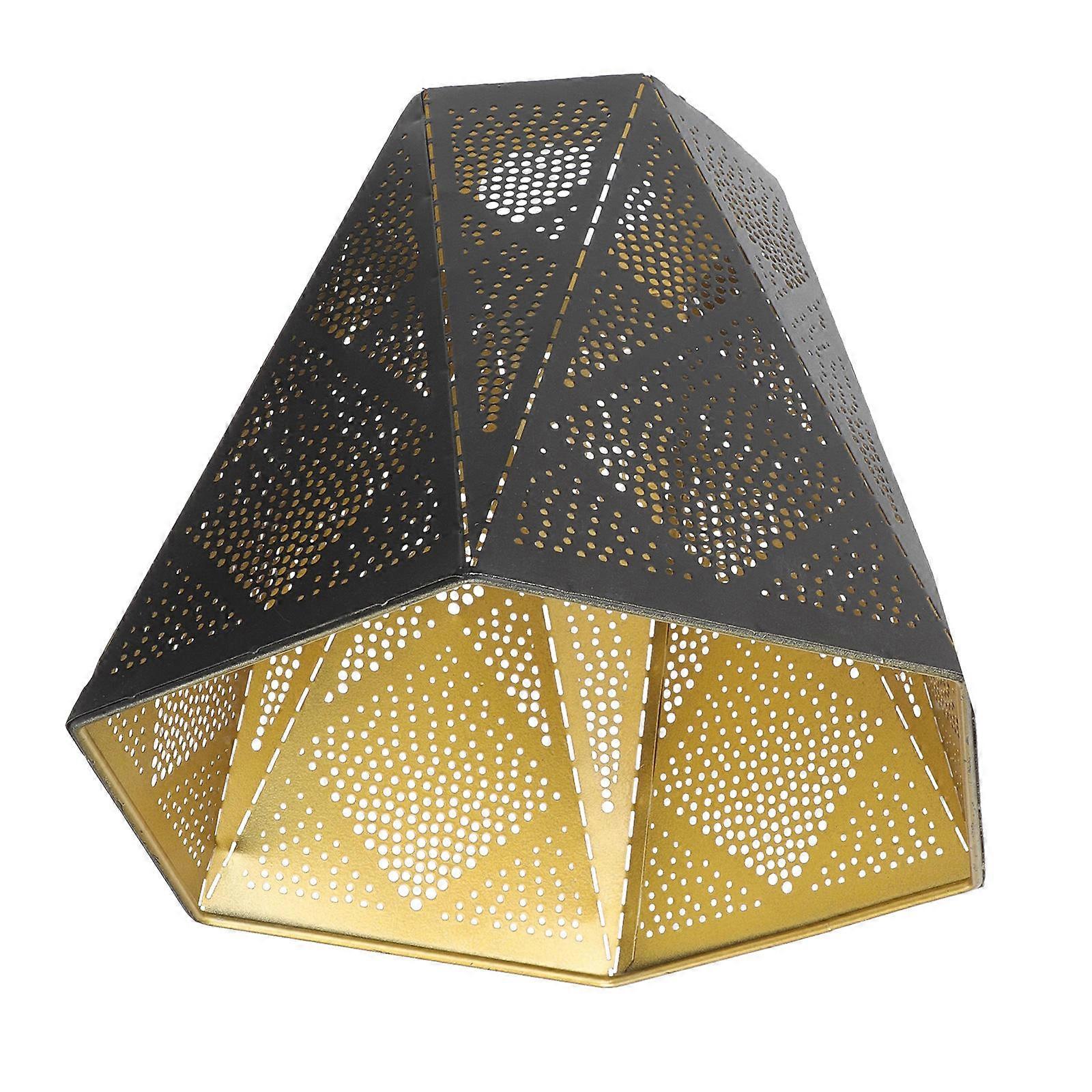 Iron Art Lampshade Protective Hollow Elegant Warm Atmosphere 20x17cm Black Tabletop Lamp Cover 1Pack