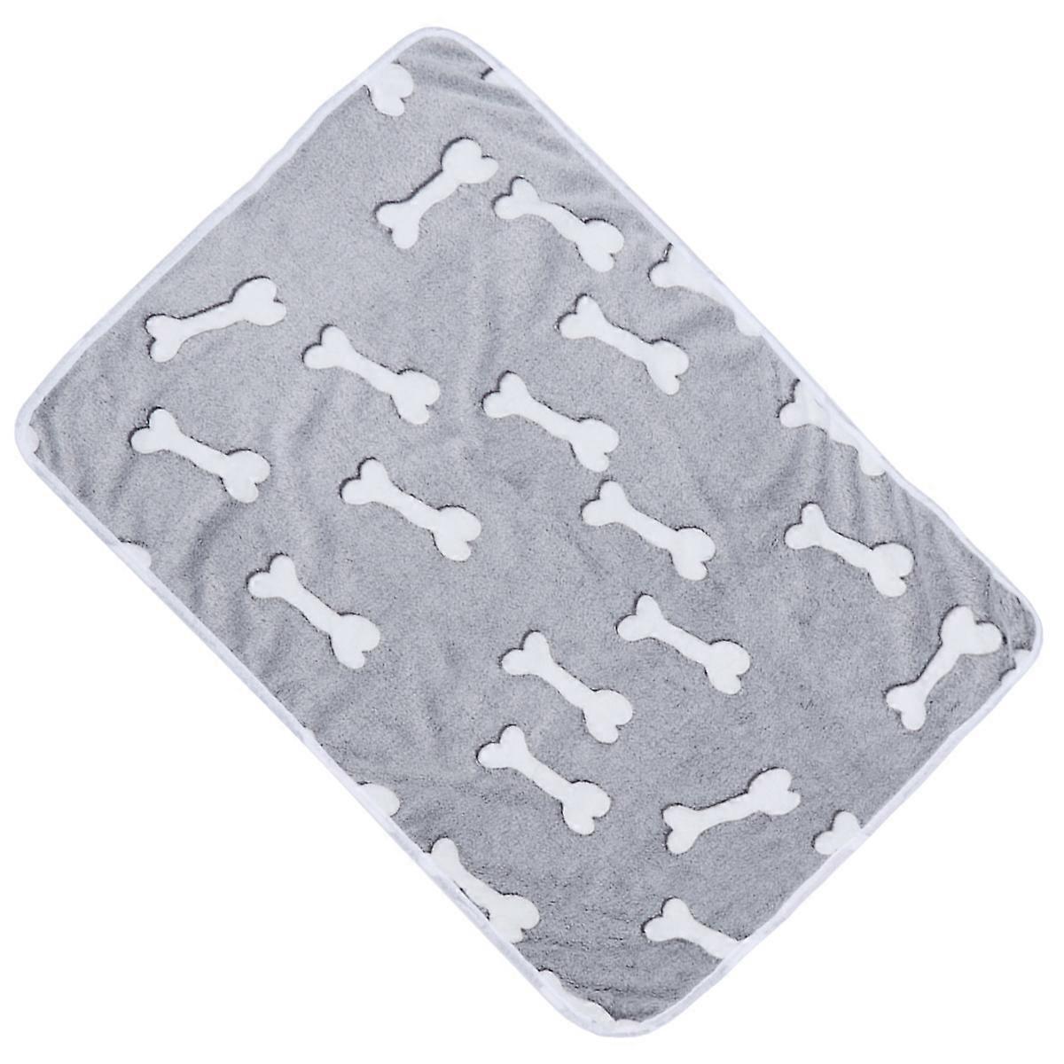 Warm Cushion for Pet Use Cartoon Bone Printed Dog Blanket Soft Cloth 70x50 inches