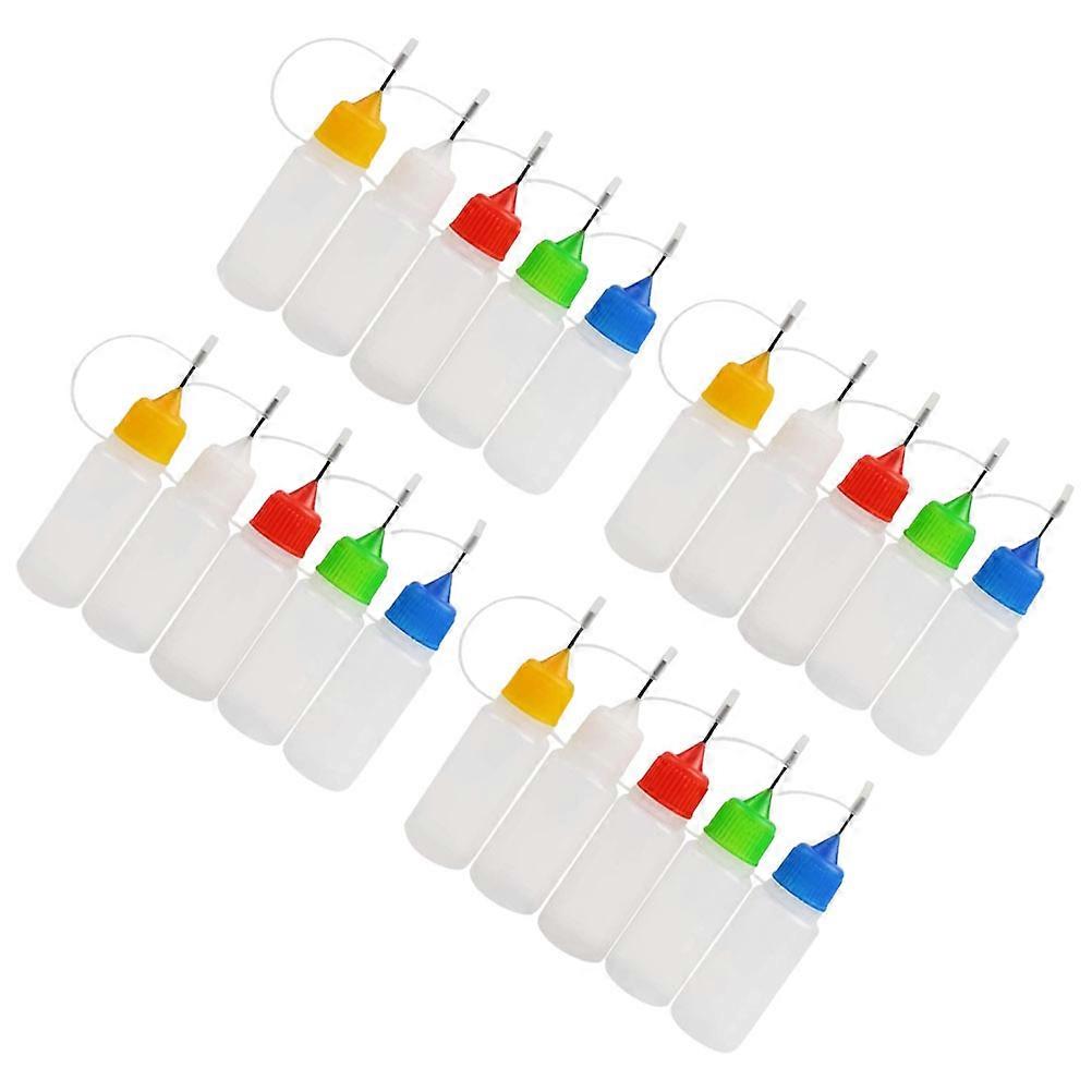 20 pcs Precision Tip Squeeze Bottles with Lids for Needle Glue Application