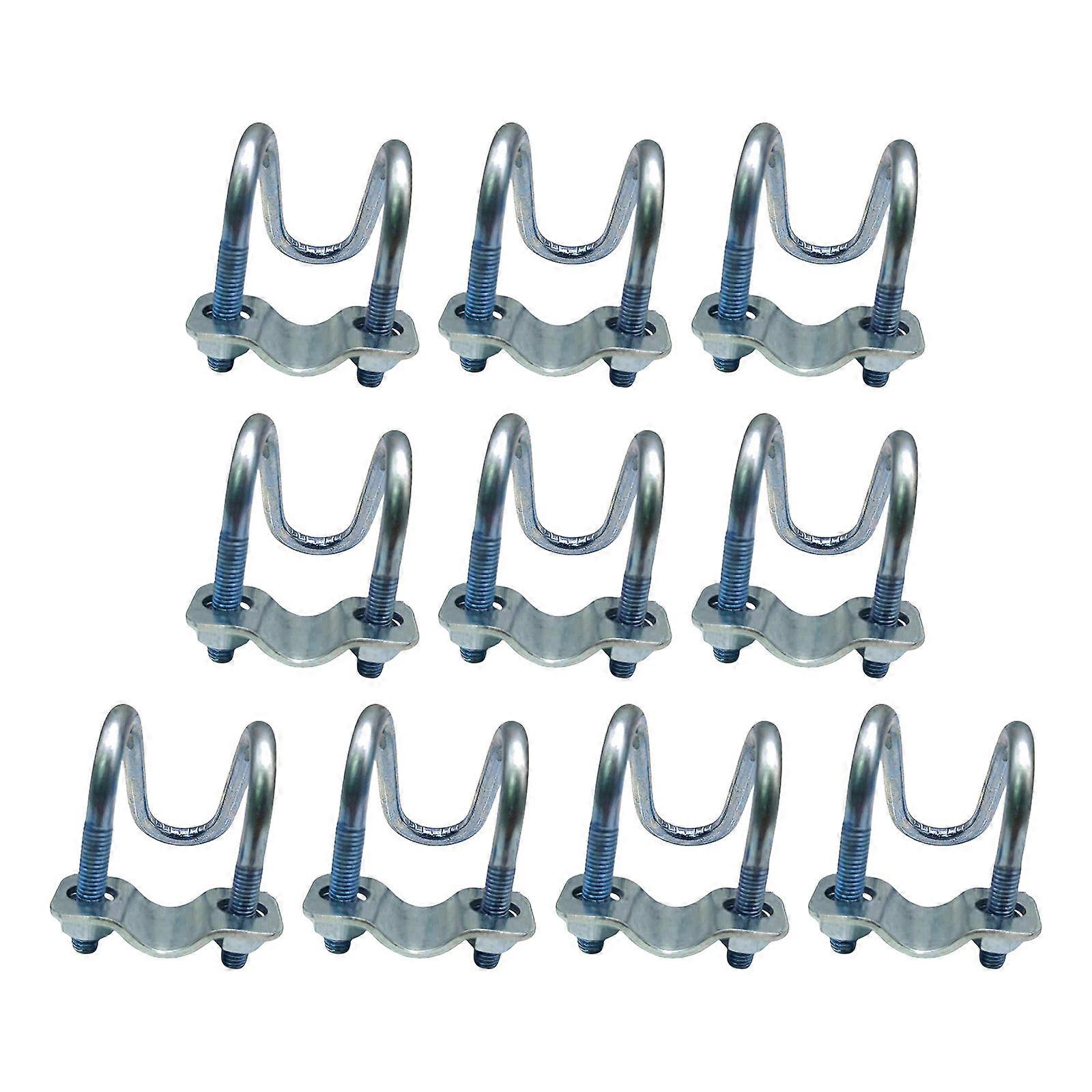 10Pcs Metal Steel Double  Clamp Pipe Connector Fixator Buckle Double Crosses Pipe Clamp Easy to Use Multicolor