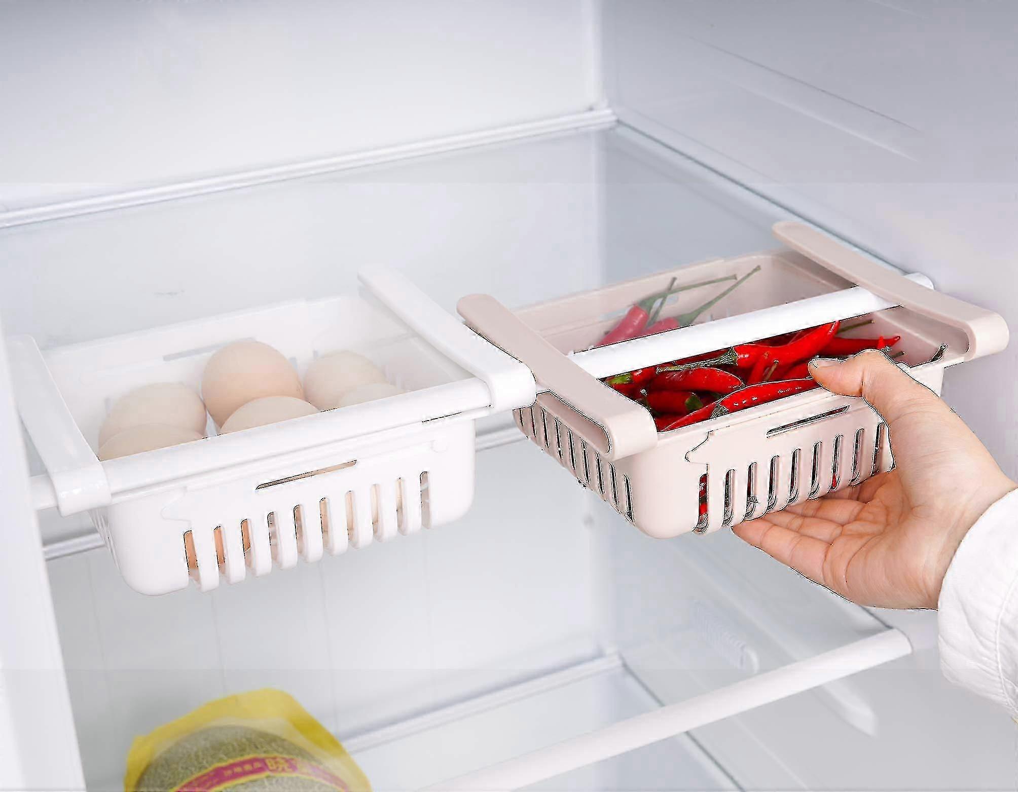 Retractable Fridge Organisers - 2-Pack for Tidy Vegetable Storage