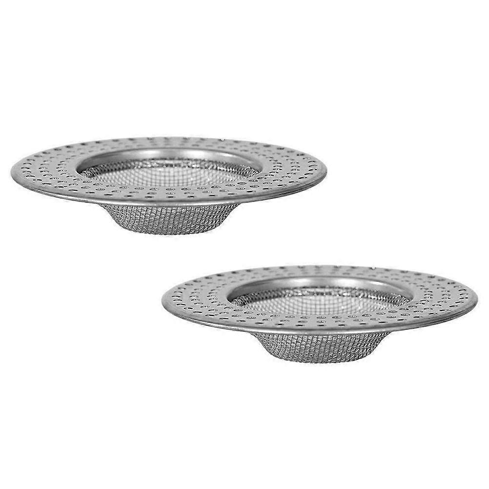 水槽过滤器重型不锈钢网过滤器用于家装防堵塞浴室使用圆形 3.1×3.1×0.8 英寸 2 件