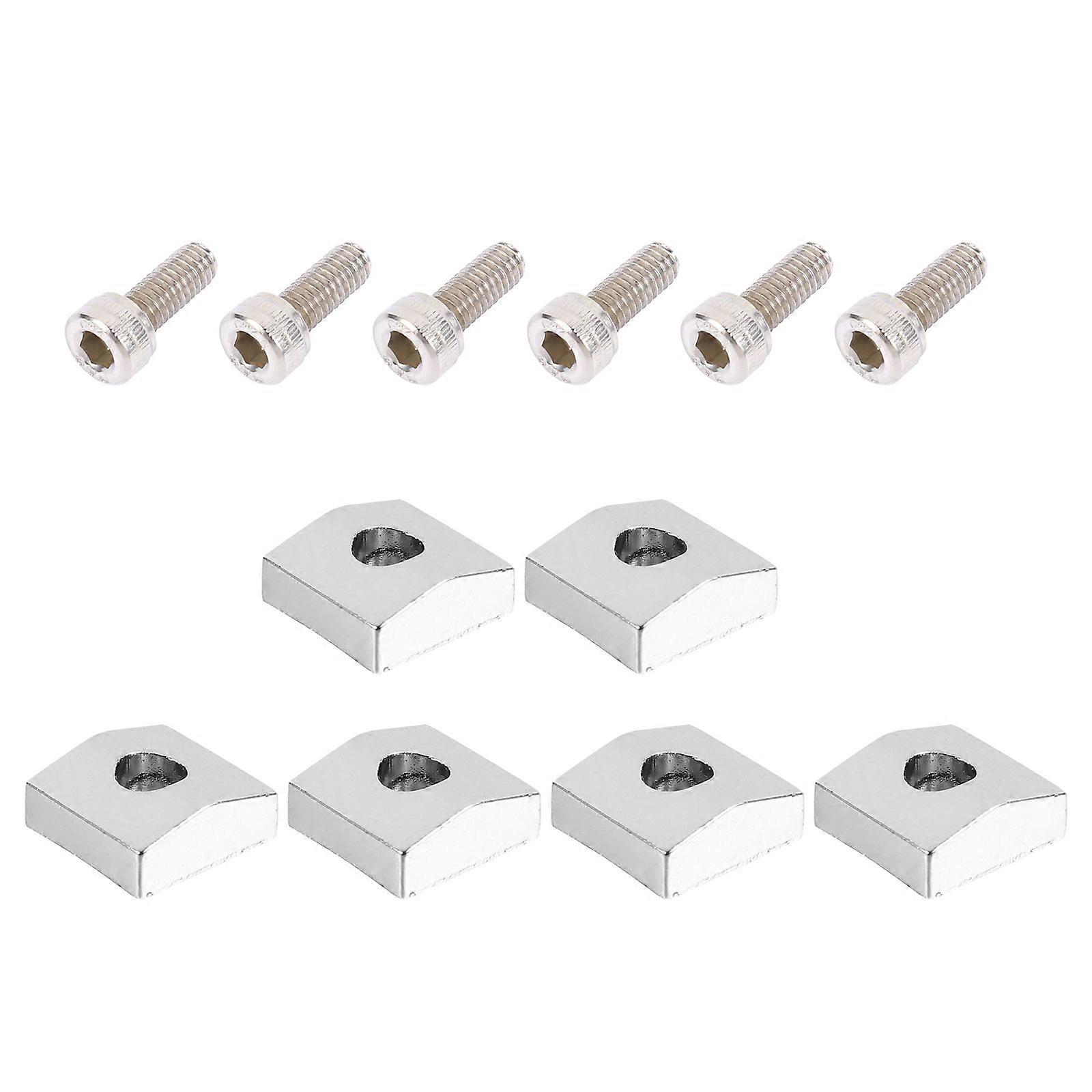 Guitar Locking Nut Clamps 2 Sets with Hex Screws Durable Replacement Parts for Electric Guitar Lightweight Easy Installation Smooth Surface