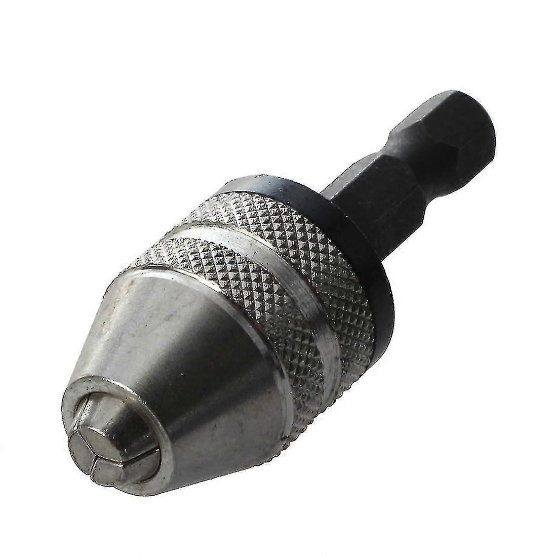 2025 Latest Model Silver+black 6mm Keyless Drill Bit Chuck Quick Change Adapter