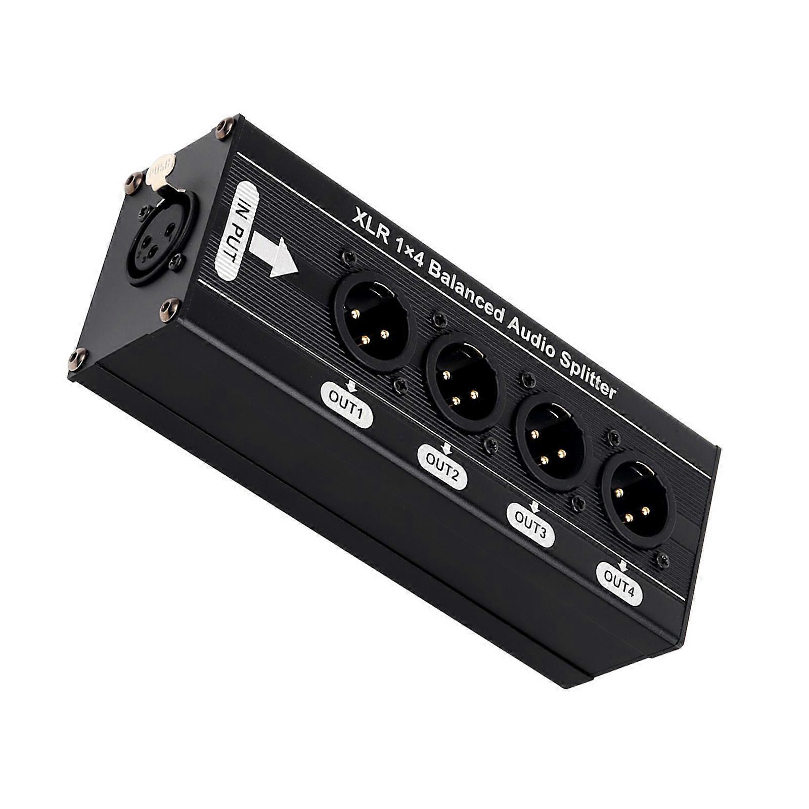 Professional Balanced Sound Splitter 1 In 4 Out Sound Splitter Box Noise Isolation Distribution Studio Equipment Multicolor