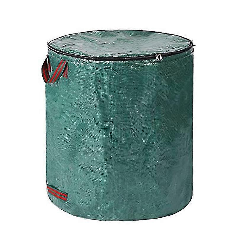 Set of 3 Gardening Waste Bags with Lid 272L - 4 Tear-Proof Handles, Reusable and Foldable Green Waste Bag - Robust Polypropylene Garden Bag