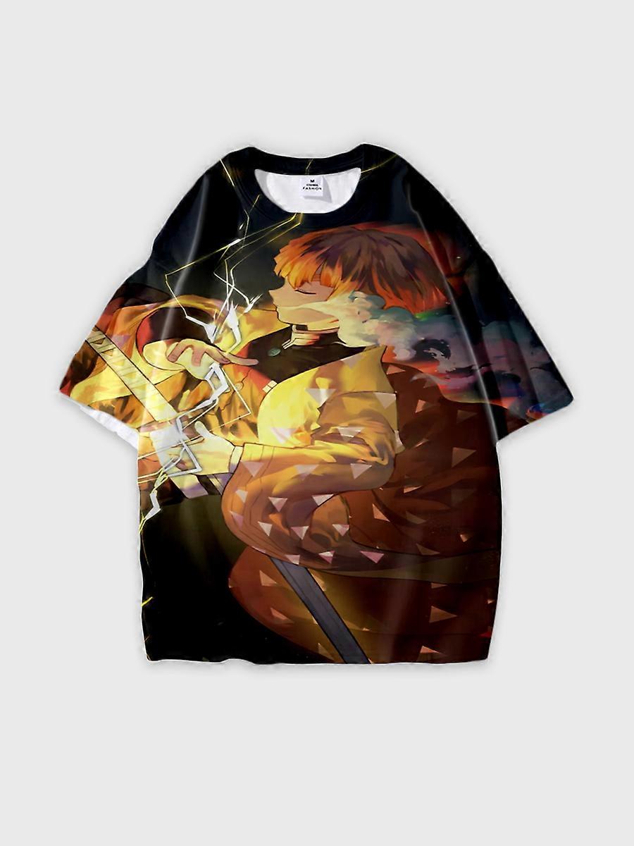 T-shirt round neck Character Pattern loose short sleeve P420