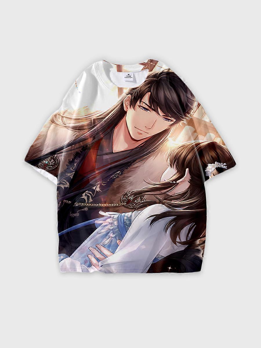 T-shirt round neck Role Pattern loose short sleeve E1044