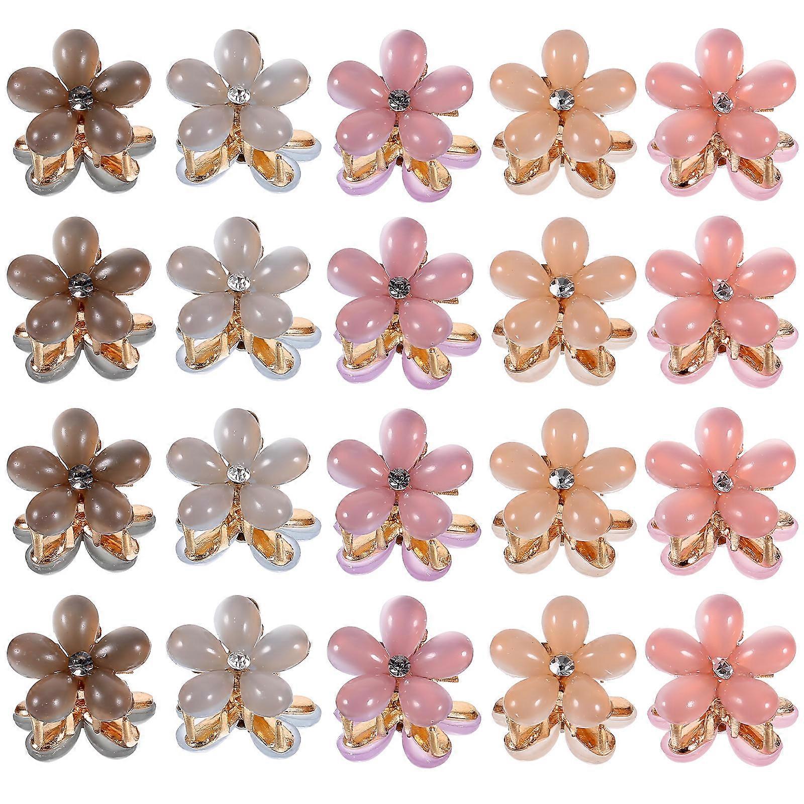 Mini Flower Clips For Toddlers Everyday Wear Hair Decoration For Girls Flower Shaped 20Pcs
