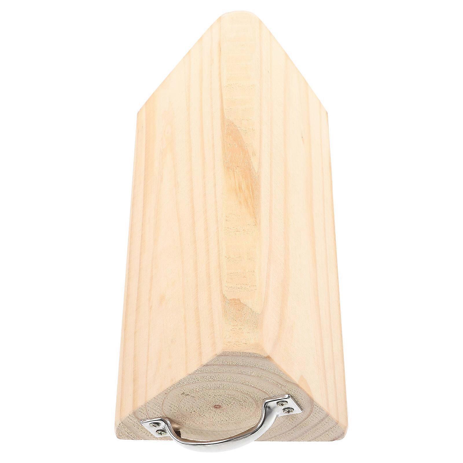 Wheel Chock Truck Car Anti Skid Triangular Design Solid Wood 1Pack