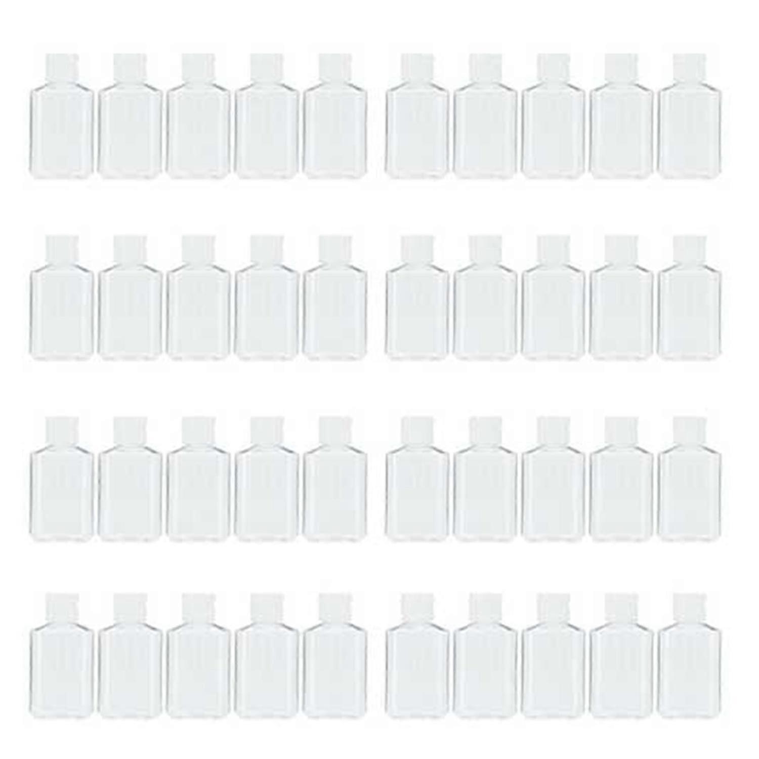 40 PCS 2 Oz 60 Ml Clear Refillable Flip Top PET Plastic Container